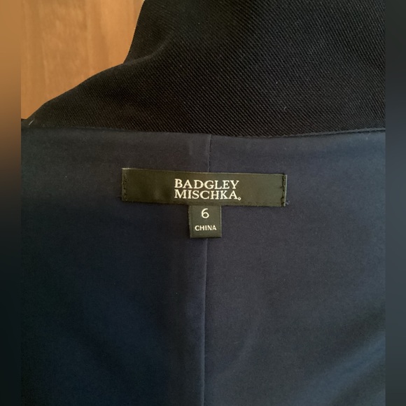 Badgley Mischka Sheath Dress with Tie Collar Detail - Picture 6 of 6